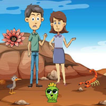 Couple Stranded Mid Of Desert