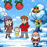 Family Stranded Christmas Snow Land