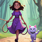 Friendly Girl And Kitty Rescue