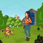 Girl Reaches Hiking Destination