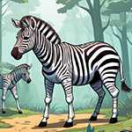 Happy Striped Zebra Escape
