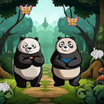 Hungry Pandas Reach Bamboo Forest