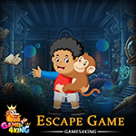 Joyful Boy And Monkey Escape