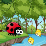 Ladybug Crosses The River