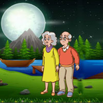 Old Couple Escape Night Forest