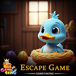 Smiling Blue Duckling Escape