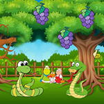 Snakes Surrounding Frog Family